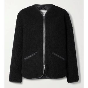 Deadwood Swedish Liner Jacket, recycled leather-trimmed, vegan shearling